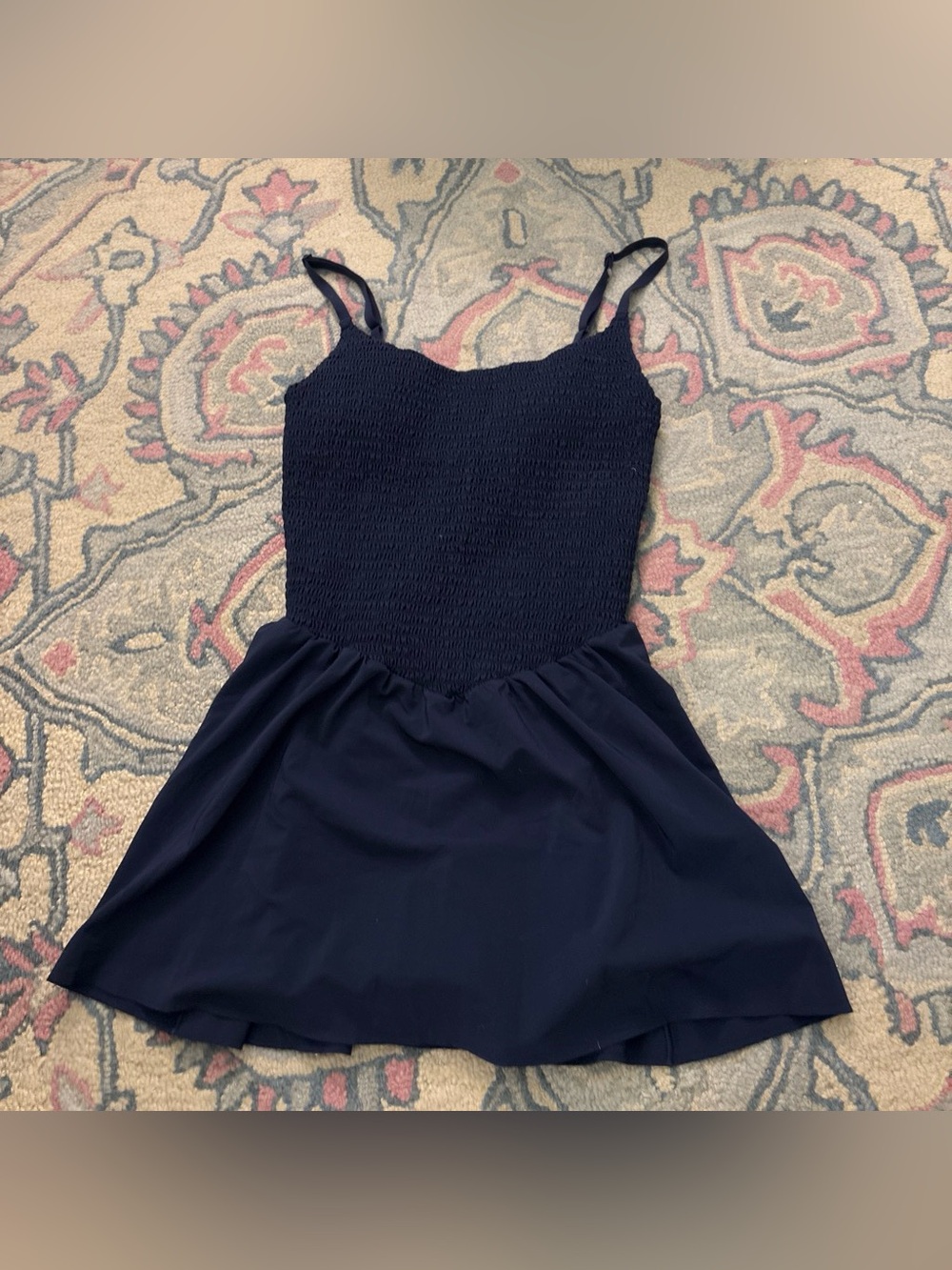 Classic Navy Smocked Bodice Athletic Dress